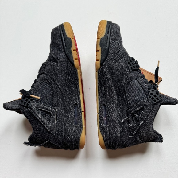 Levi\'s x Air Jordan 4 Retro \'Black Denim\' Sneakers Nike Shoes Men\'s Size 7 main image 5
